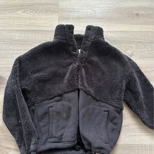 Black Sherpa Fleece Jacket - Cozy Warm Layer